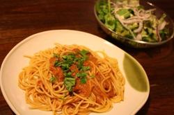 かにみそトマトクリームパスタ