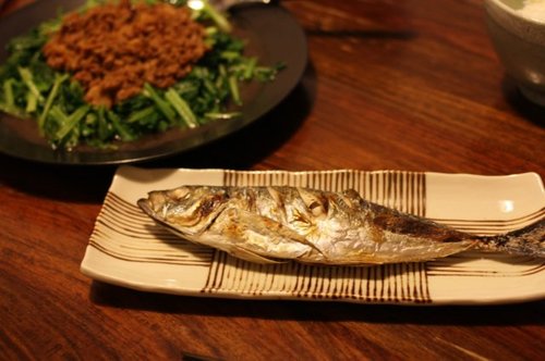 アジの塩焼き