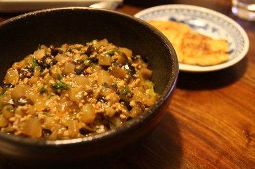 マーボー大根なす丼