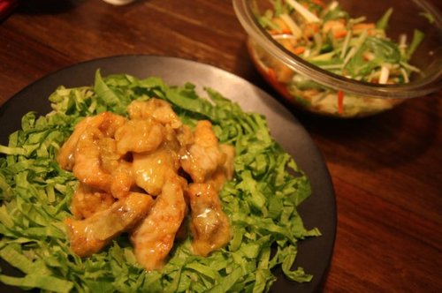 秋鮭で２品（サケマヨ＆サケ南蛮）